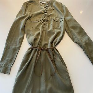 Army green above the knee dress